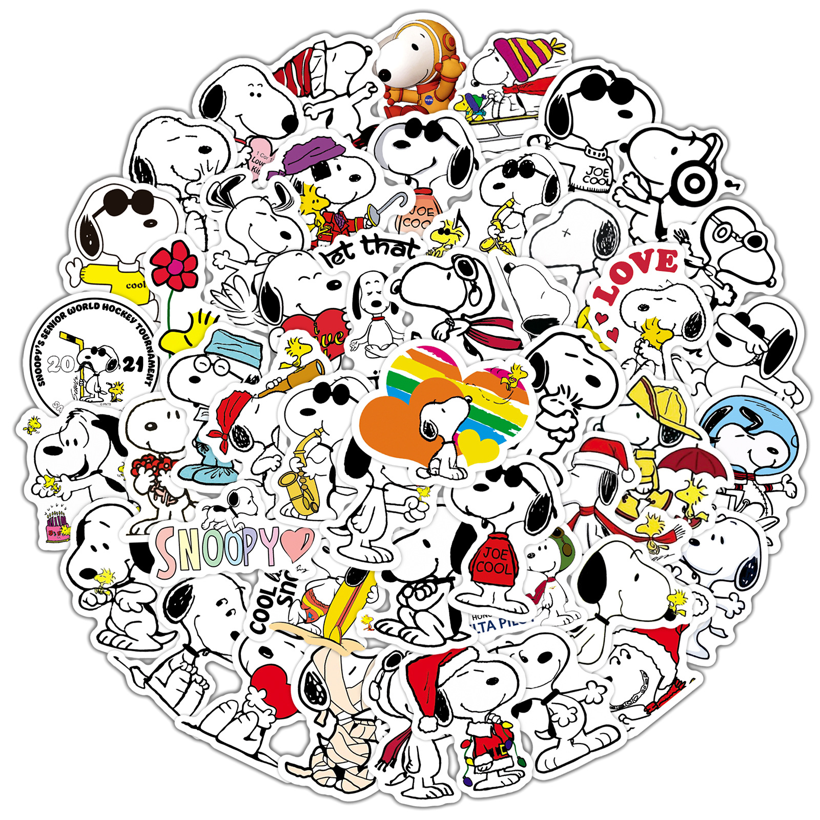 AliExpress 50PCS Cartoon SnoopyDog Stickers for Kids Laptop Skateboard Graffiti Skateboard Laptop Water Bottle Motorcycle Sticker Toy Decal, view 2