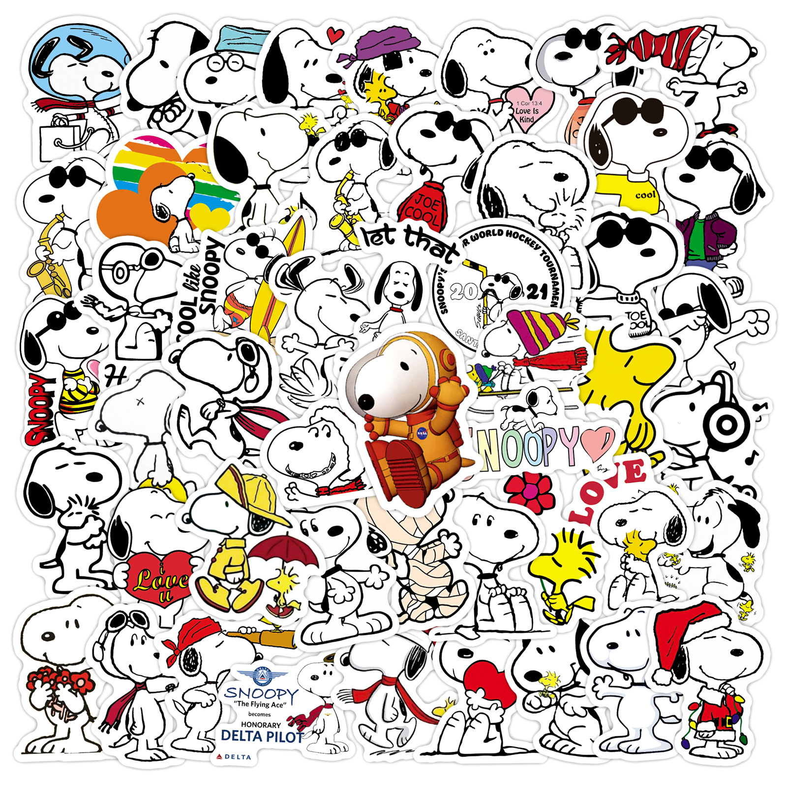 AliExpress 50PCS Cartoon SnoopyDog Stickers for Kids Laptop Skateboard Graffiti Skateboard Laptop Water Bottle Motorcycle Sticker Toy Decal, view 5