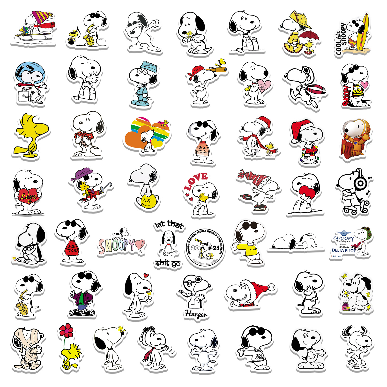 AliExpress 50PCS Cartoon SnoopyDog Stickers for Kids Laptop Skateboard Graffiti Skateboard Laptop Water Bottle Motorcycle Sticker Toy Decal, view 6