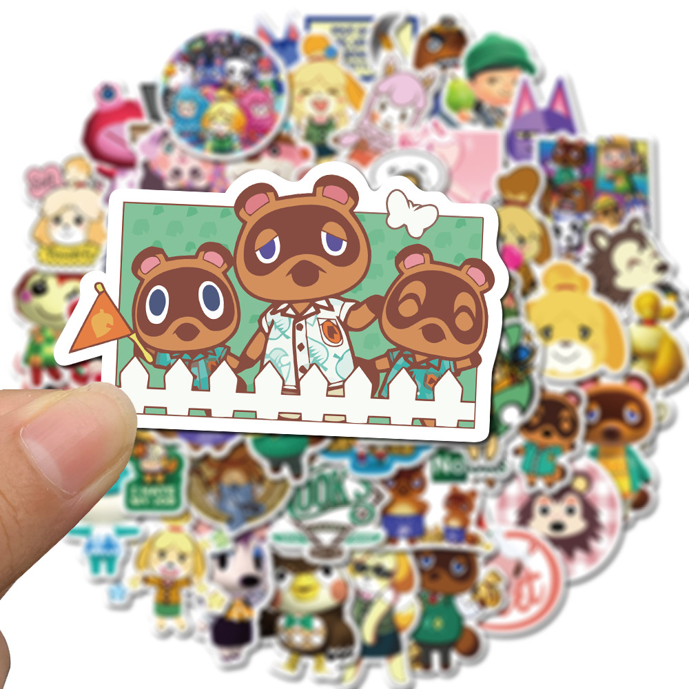 AliExpress 50Pcs Classic Game Animal Crossing: New Horizons Stickers Cute Cartoon Graffiti Sticker Decals for Suitcase Diary Bike, view 4