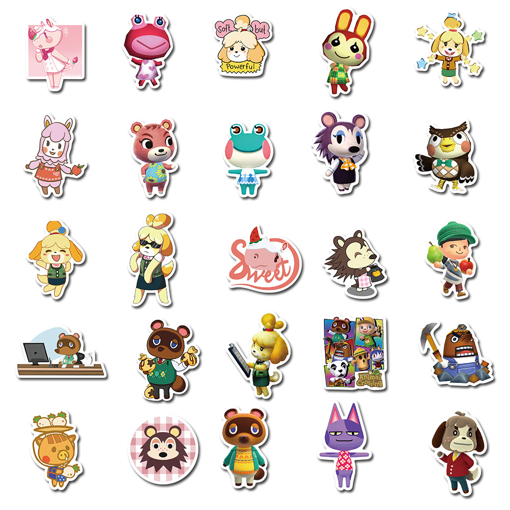 AliExpress 50Pcs Classic Game Animal Crossing: New Horizons Stickers Cute Cartoon Graffiti Sticker Decals for Suitcase Diary Bike, view 6