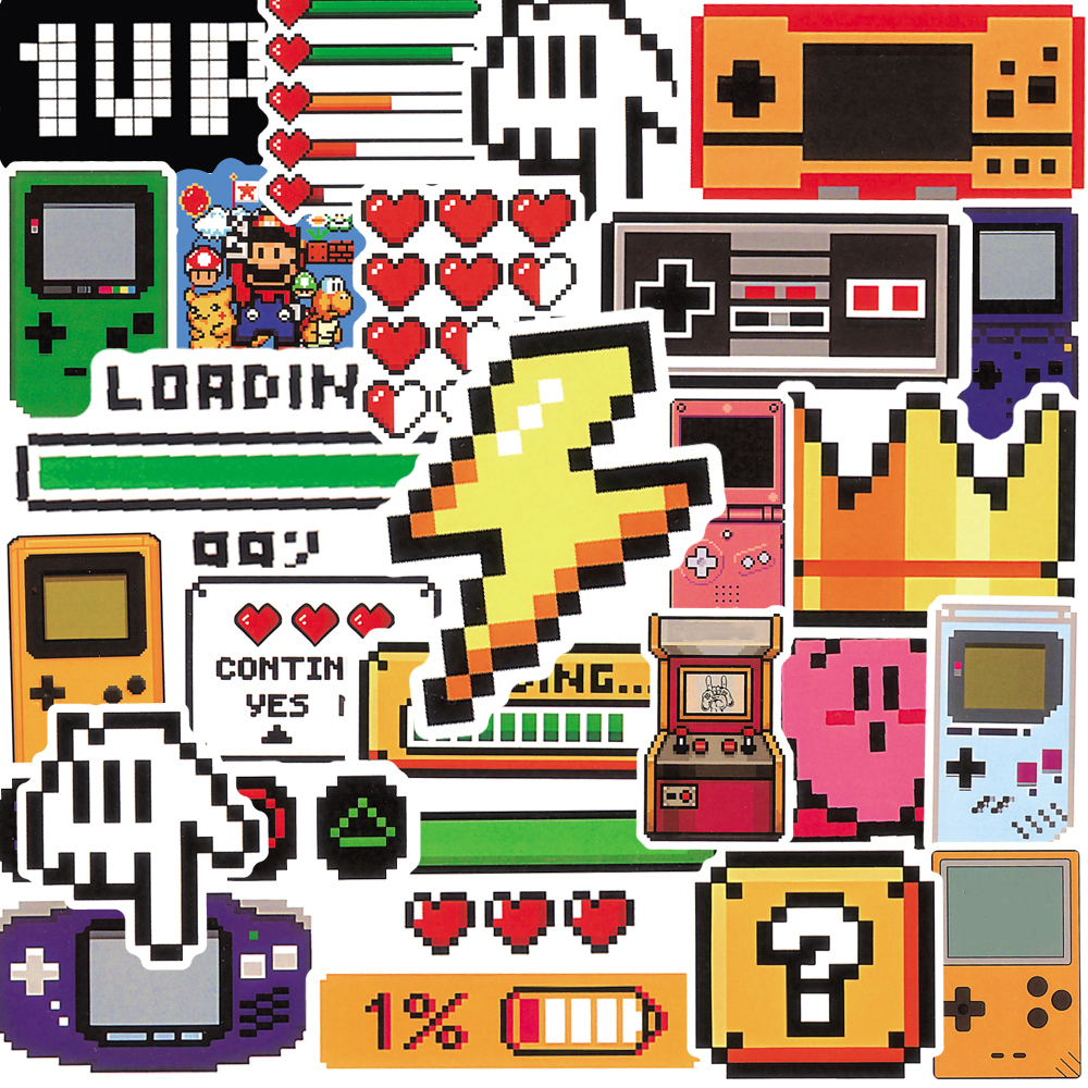 AliExpress 50PCS Classic Gaming Console Cartoon Stickers Retro Nostalgia Decals for Skateboard Car Motorcycle Helmet Graffiti Sticker Toys