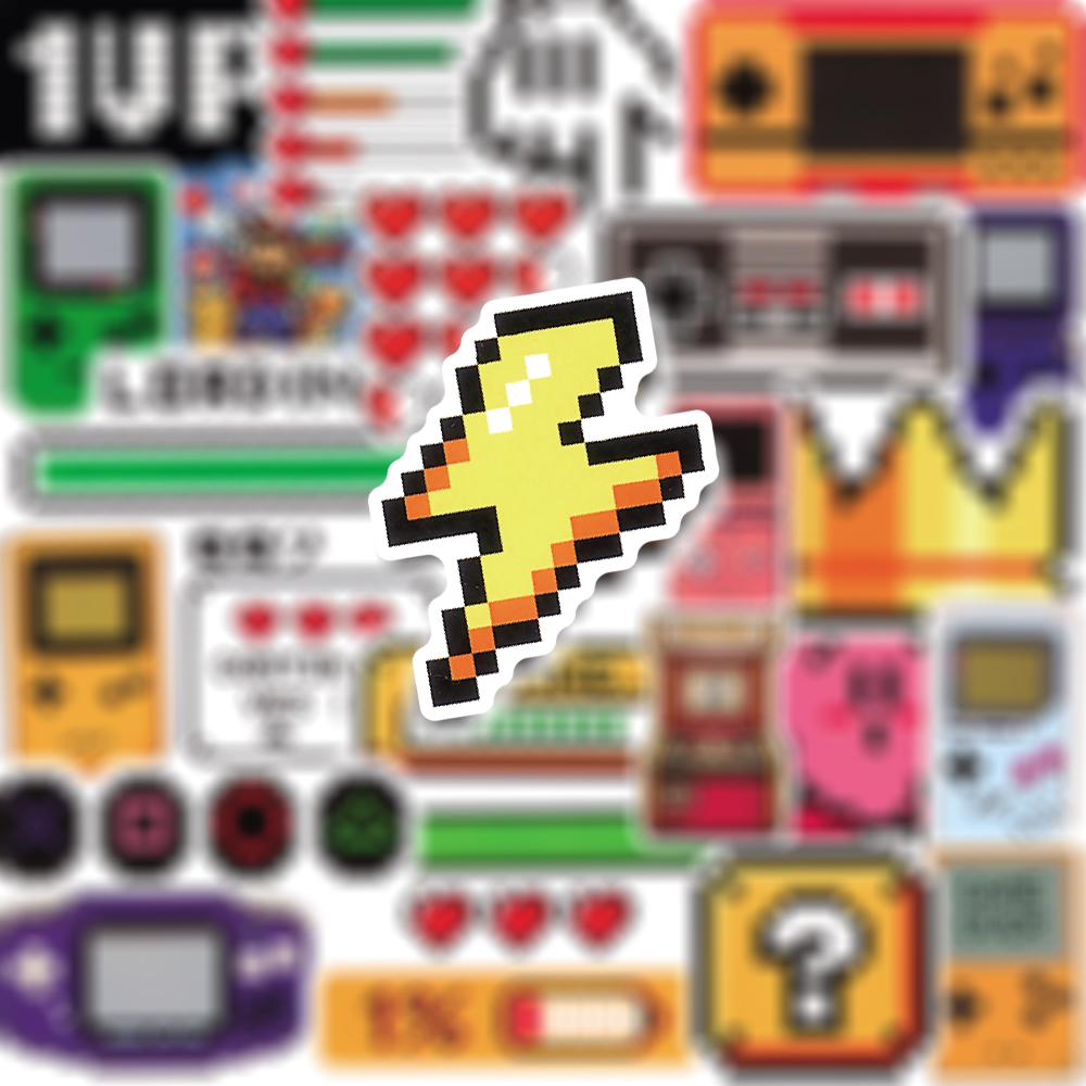 AliExpress 50PCS Classic Gaming Console Cartoon Stickers Retro Nostalgia Decals for Skateboard Car Motorcycle Helmet Graffiti Sticker Toys, view 6