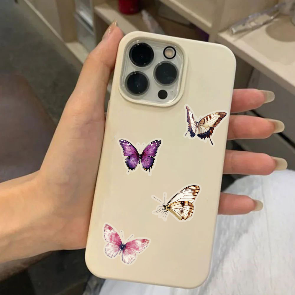 AliExpress 50PCS Colorful Butterfly Graffiti Stickers Scrapbooking Collage Material Decorate Guitar Frame Wall DIY Waterproof Stickers, view 2