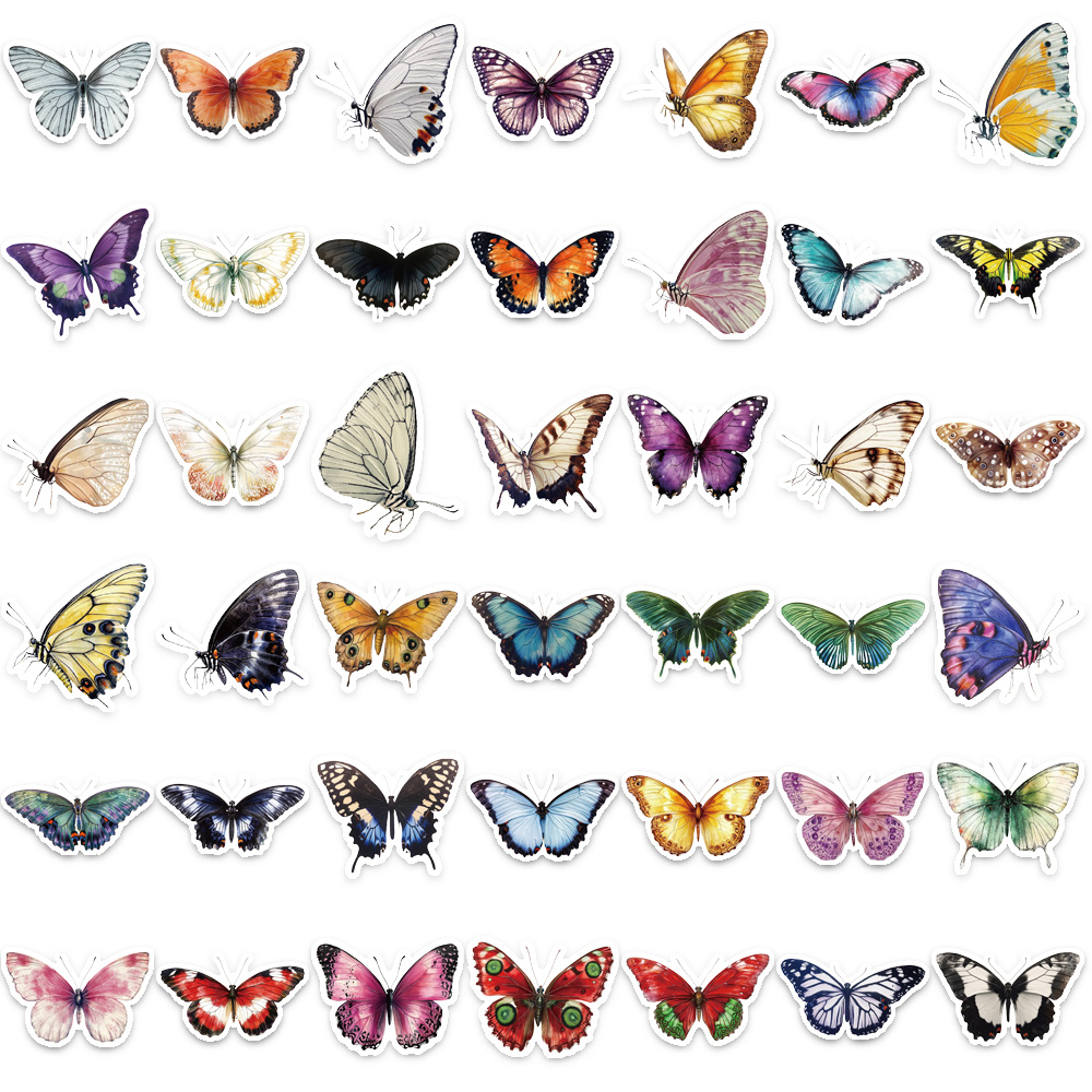 AliExpress 50PCS Colorful Butterfly Graffiti Stickers Scrapbooking Collage Material Decorate Guitar Frame Wall DIY Waterproof Stickers, view 6