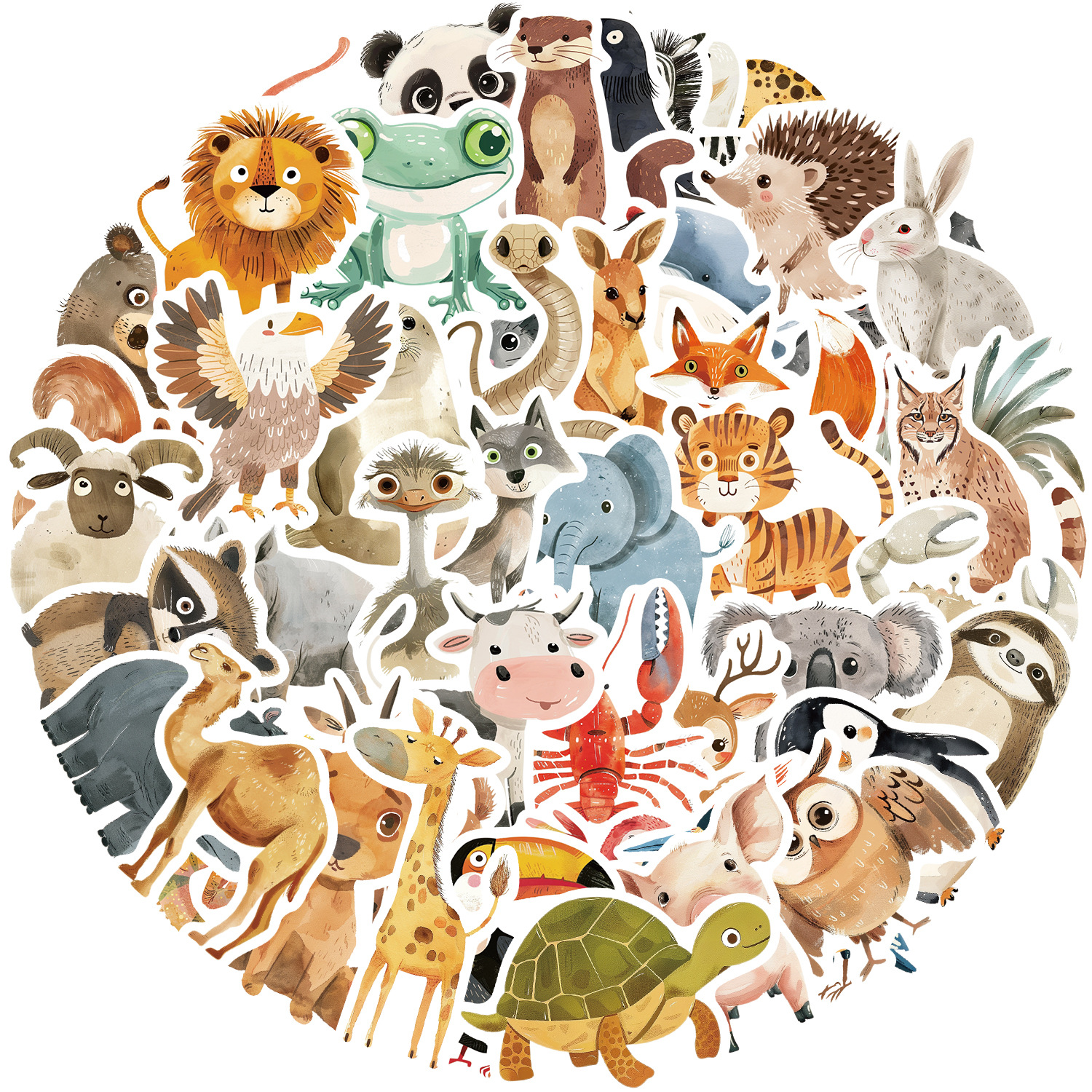 AliExpress 50pcs Cute Book Paintings Animals Stickers Aesthetic Decal Water Bottles Helmet Luggage Skateboard Cute Graffiti Sticker, view 4