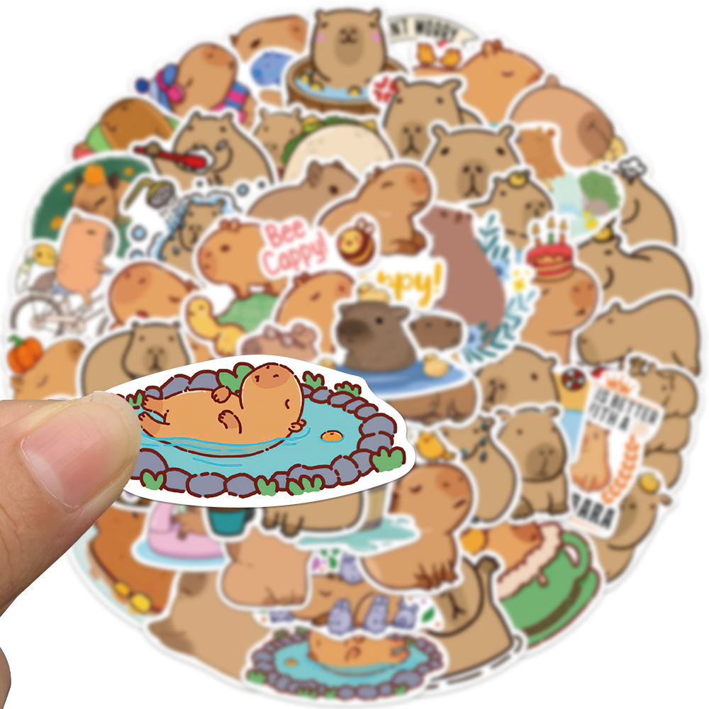 AliExpress 50PCS Cute Capybara Animal Stickers Car Motorcycle Travel Luggage Phone Guitar Laptop Cartoon Helment Decal Kid Gift Toys, view 6