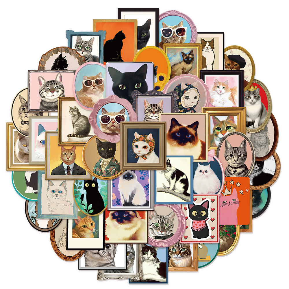 AliExpress 50PCS Cute Cat Decoration Fun Graffiti Stickers DIY Phone Case Notebook Scrapbook Phone Stickers