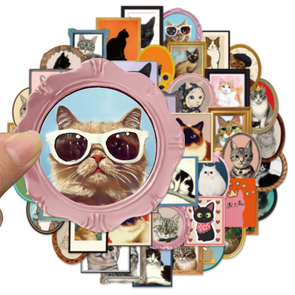 AliExpress 50PCS Cute Cat Decoration Fun Graffiti Stickers DIY Phone Case Notebook Scrapbook Phone Stickers, view 2
