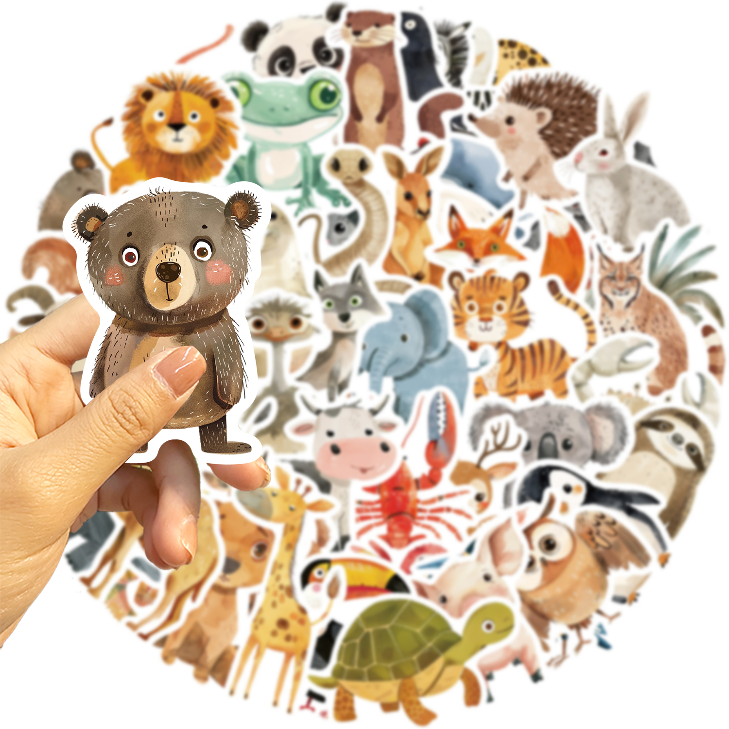 AliExpress 50pcs Cute Childrens Book Paintings Animals Stickers Aesthetic Decal Luggage Skateboard Cute Graffiti Girl Boy Sticker Toys, view 5