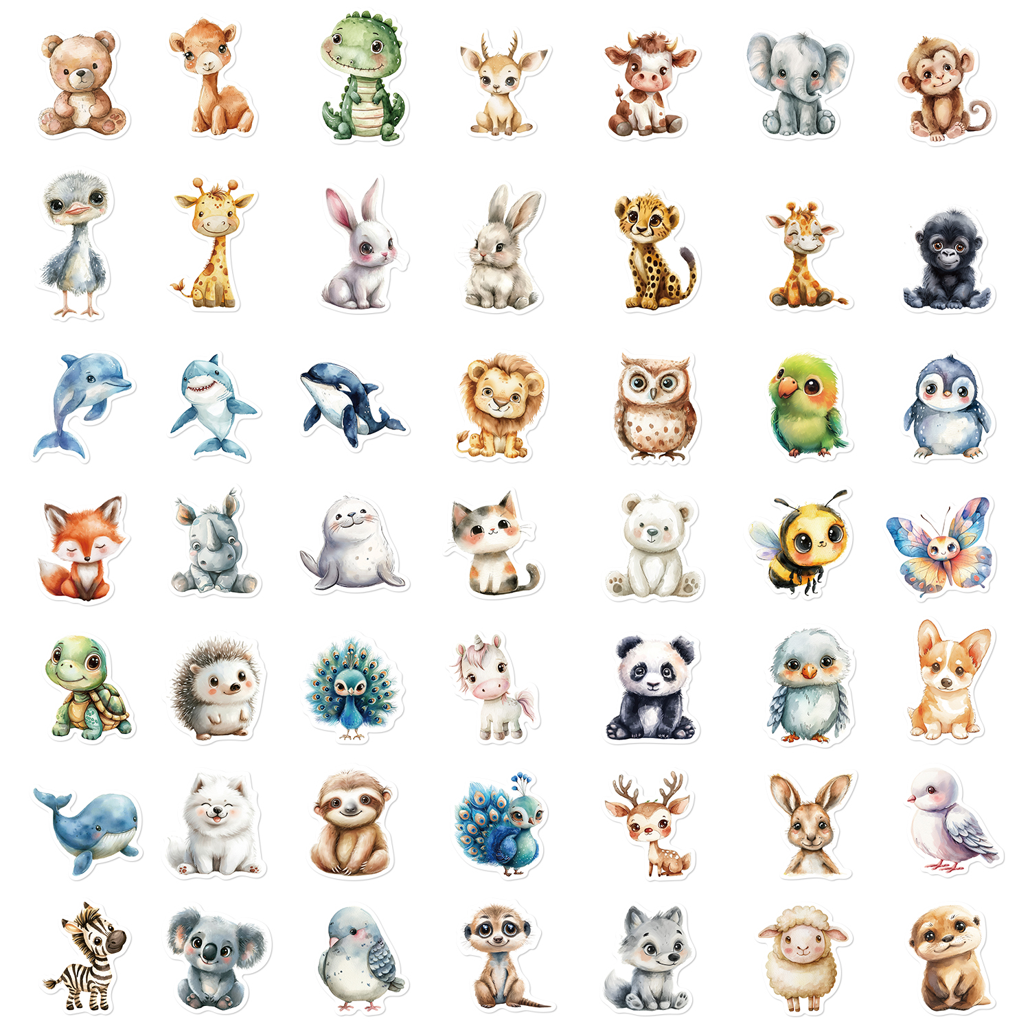 AliExpress Watercolor Animal Graffiti Stickers (50-Pack), view 3