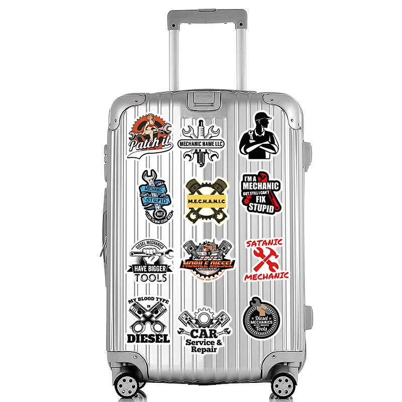 AliExpress 50PCS Diesel Mechanic Stickers Photocard Gift Art Picture Cartoon Laptop Luggage Skateboard Community Decoration Reward Sticker, view 4
