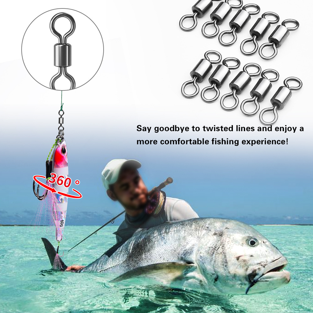AliExpress Stainless Steel Rolling Fishing Swivels (50-Pack), view 4