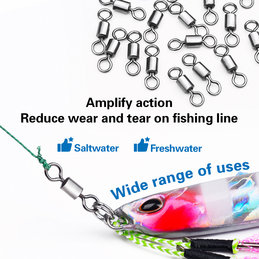 AliExpress Stainless Steel Rolling Fishing Swivels (50-Pack), view 6