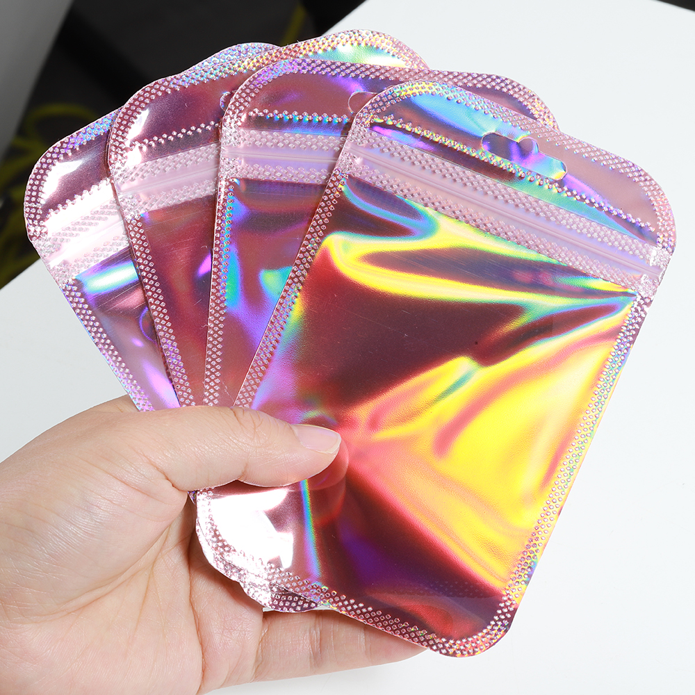 AliExpress Pink Iridescent Self-Sealing Pouches (50-Pack), view 2