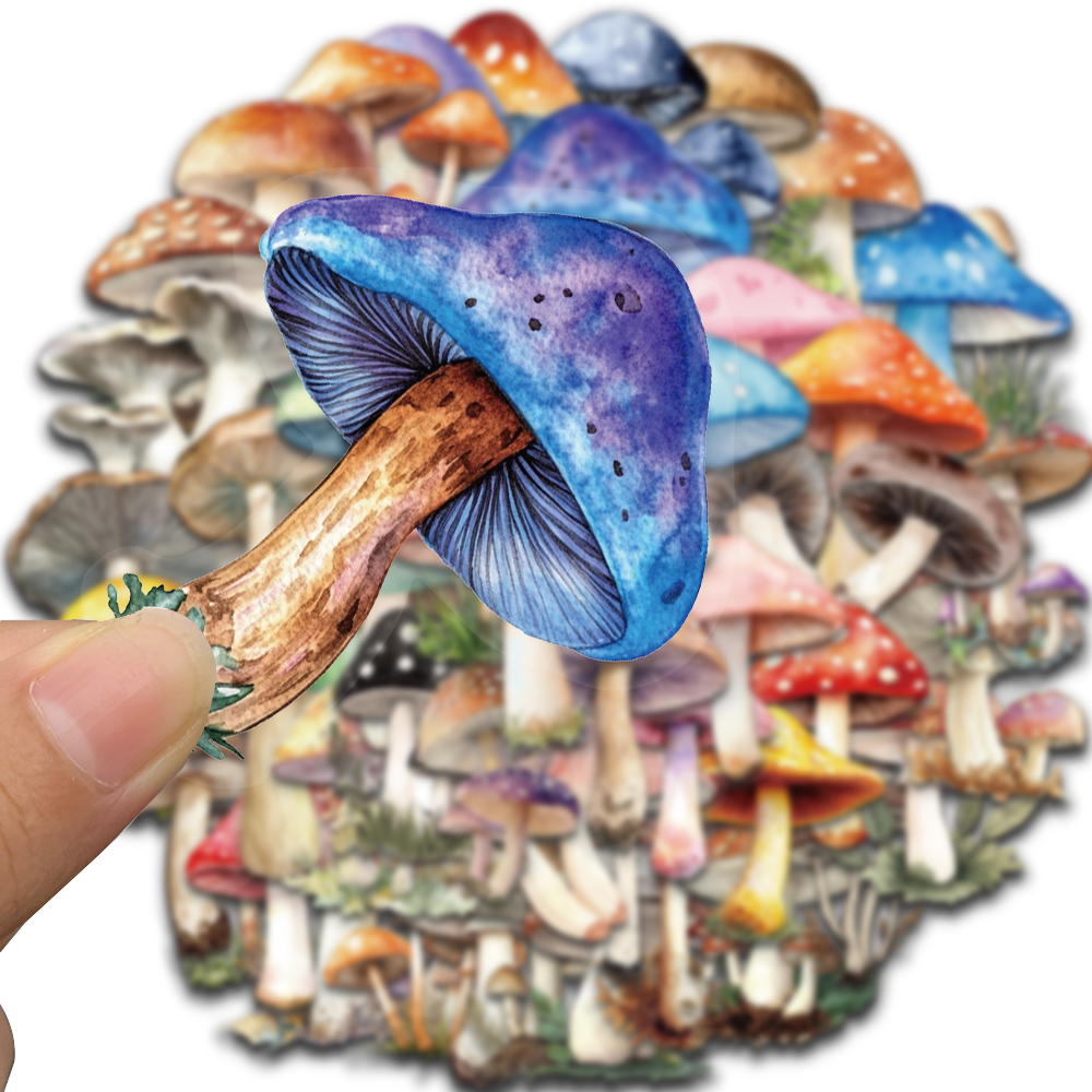 AliExpress 50PCS Kawaii Mushroom Stickers Nostalgia Cartoon Decals Laptops Luggage Diary Skateboards Cool Guitar Motorcycle Sticker Design﻿, view 2