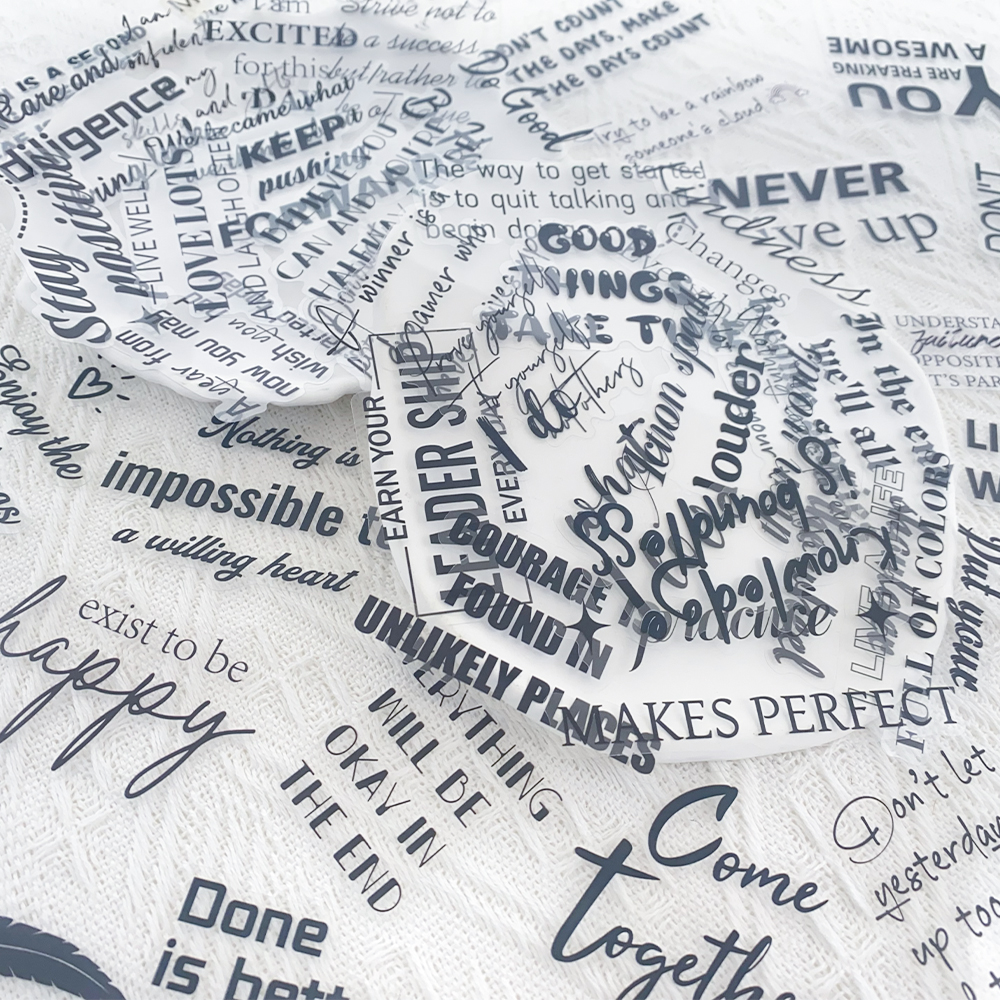 AliExpress 50pcs Motivational Phrases PET Stickers Decals For Laptop Notebook Suitcase Skateboard Guitar DIY Aesthetic Transparent Stickers