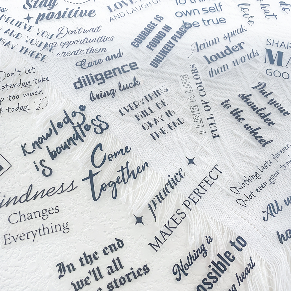 AliExpress 50pcs Motivational Phrases PET Stickers Decals For Laptop Notebook Suitcase Skateboard Guitar DIY Aesthetic Transparent Stickers, view 4