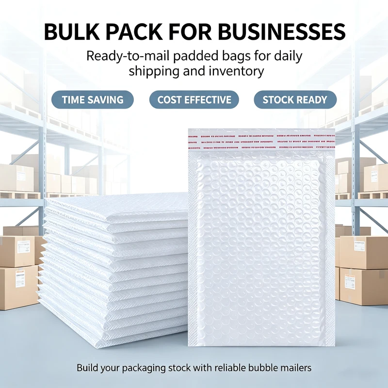 AliExpress 50pcs Pearlescent Film Waterproof Bubble Bag Packaging Express Bag White Foam Self Seal Pack Bag ShippingbagThickened Envelope, view 3