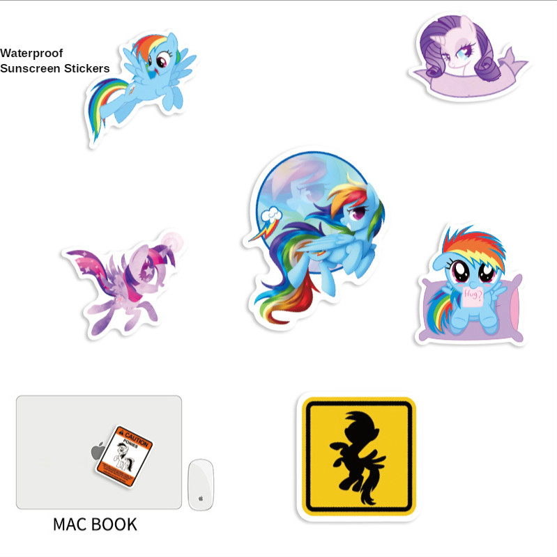 AliExpress 50Pcs Pony Stickers Cute Cartoon Stickers Mobile Phone Cup Notebook Waterproof Decorative Hand Account Stickers, view 3