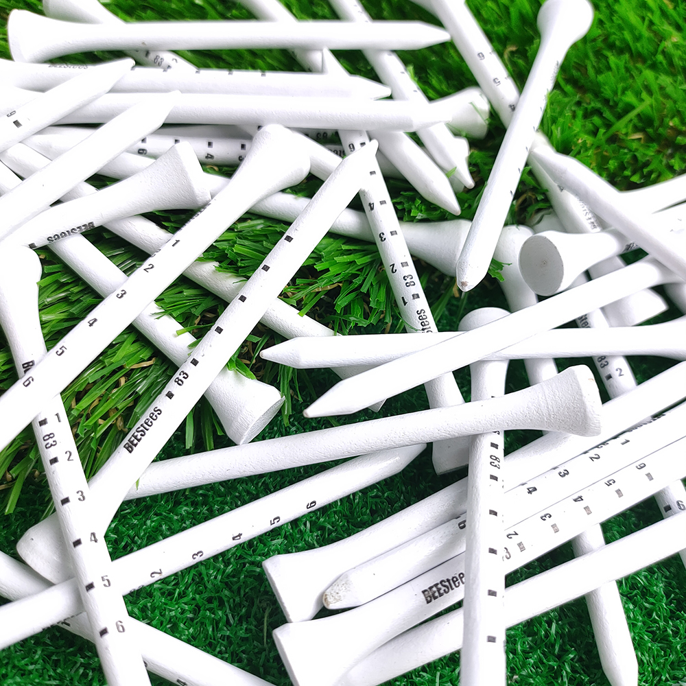 AliExpress 50pcs Premium Wooden Golf Tees with Height Markers - Non-slip Design for Perfect Ball Position Durable Golf Accessories, view 6