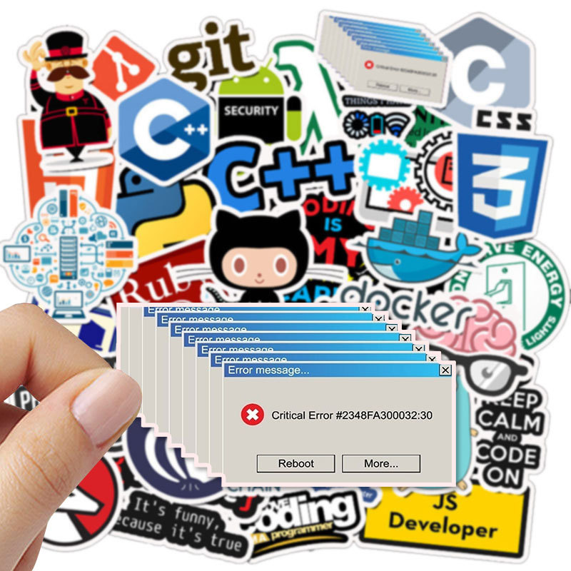 AliExpress 50pcs Programming Stickers Geek Python Java Internet php Docker Html Bitcoin Vinyl Decals Laptop Phone Sticker for Kids Toy Gift, view 4