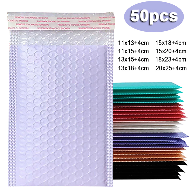 AliExpress 50PCS Purple Bubble Mailers Bubble Padded Mailing Envelopes Mailer Poly for Packaging Self Seal Shipping Bag Bubble Padding