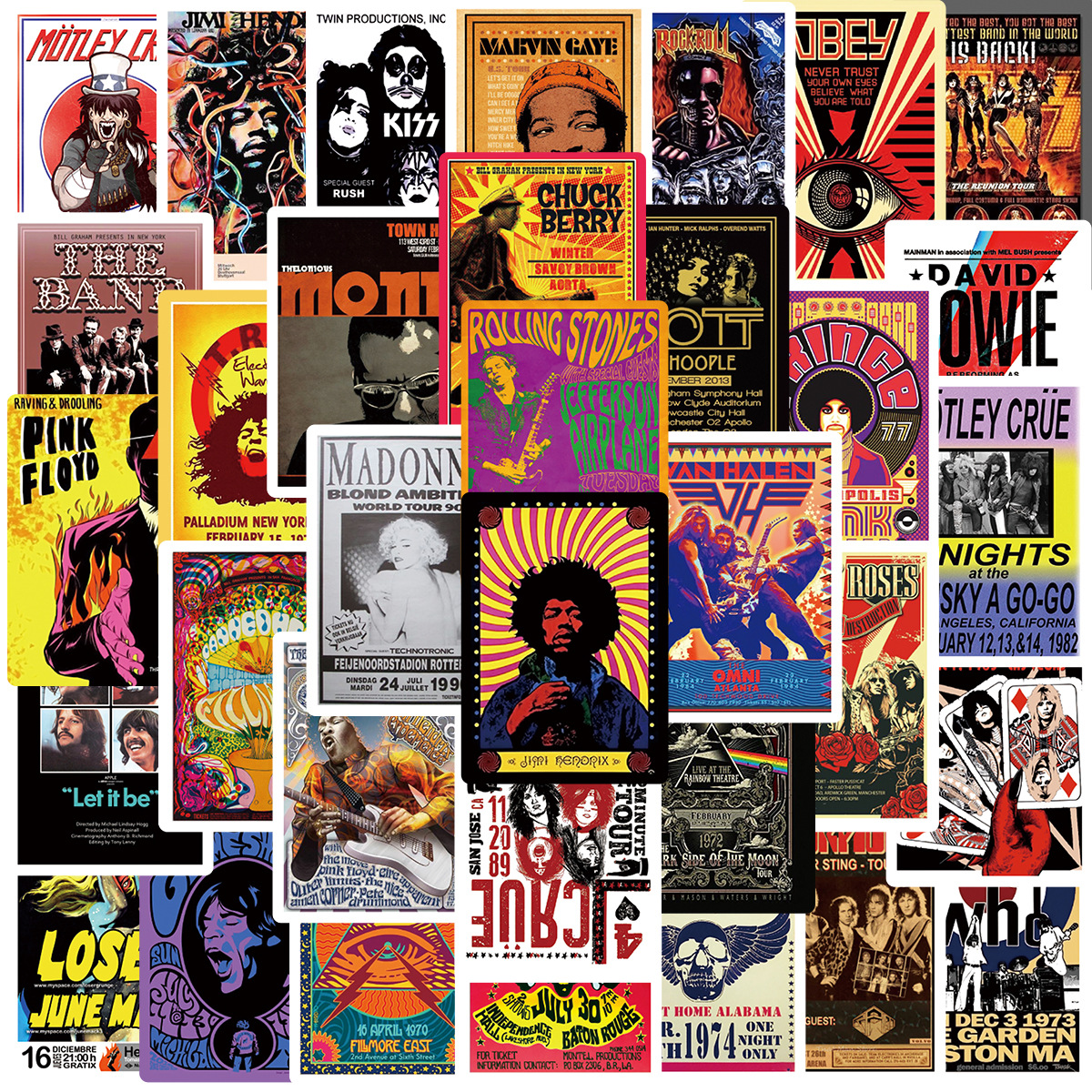 AliExpress 50pcs Rock Music Pop Graffiti Stickers Cool Fashion Tide Brand Classic Stickers Laptop Diy Car Pvc Decal Decor Stickers