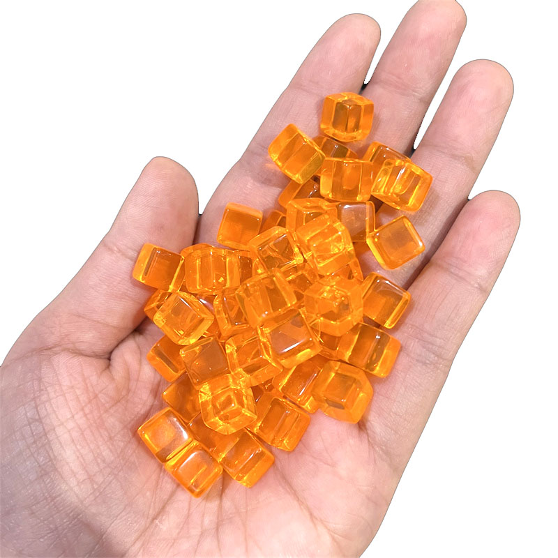AliExpress 50pcs/set 8mm high quality clear Cube Dice Chess Pieces Token Square Corner Crystal Dice for Puzzle Game board game components, view 2