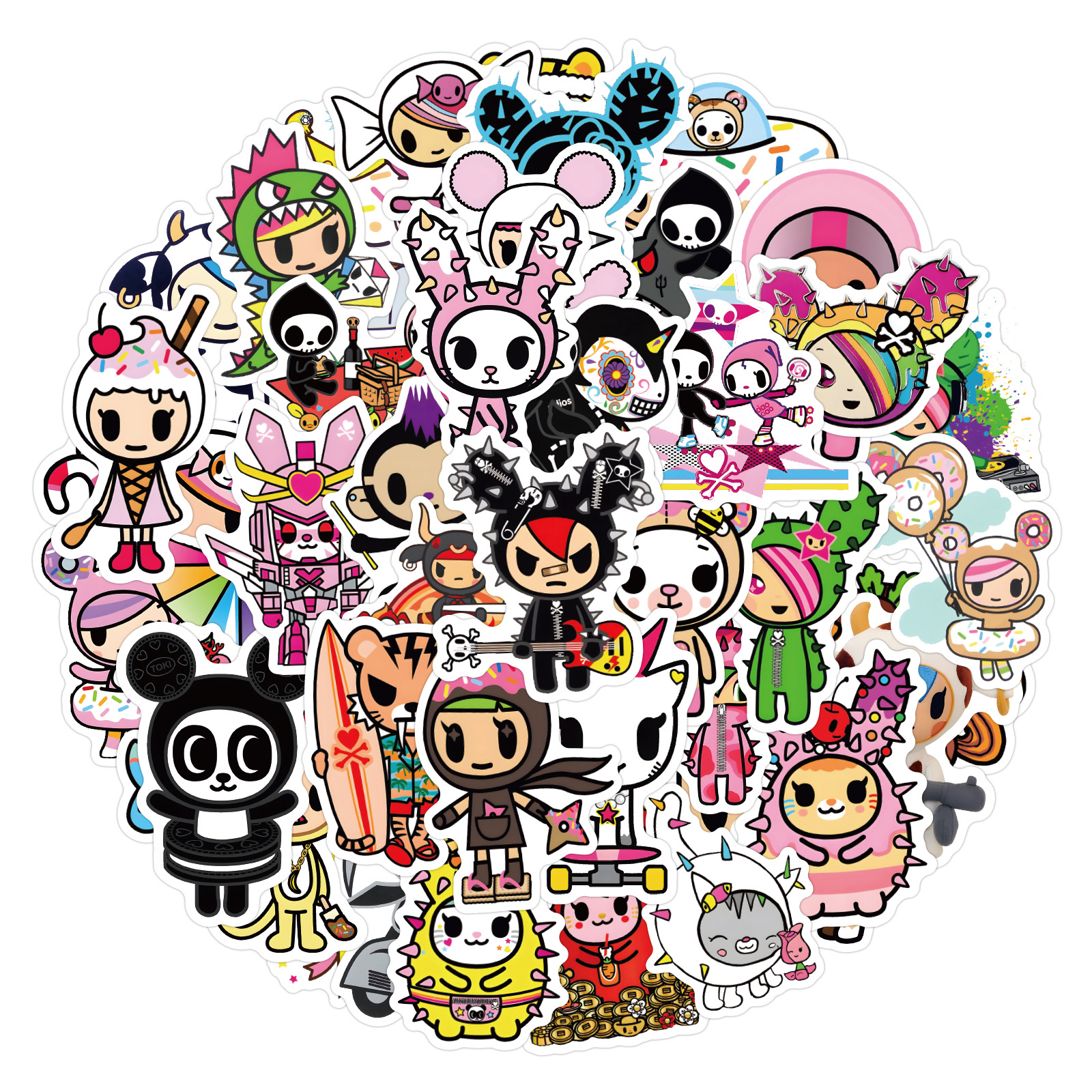 AliExpress 50PCS Tokidoki Cartoon Stickers Graffiti Stickers DIY Diary Phone Case Handmade Scrapbook Aesthetic Stickers, view 2