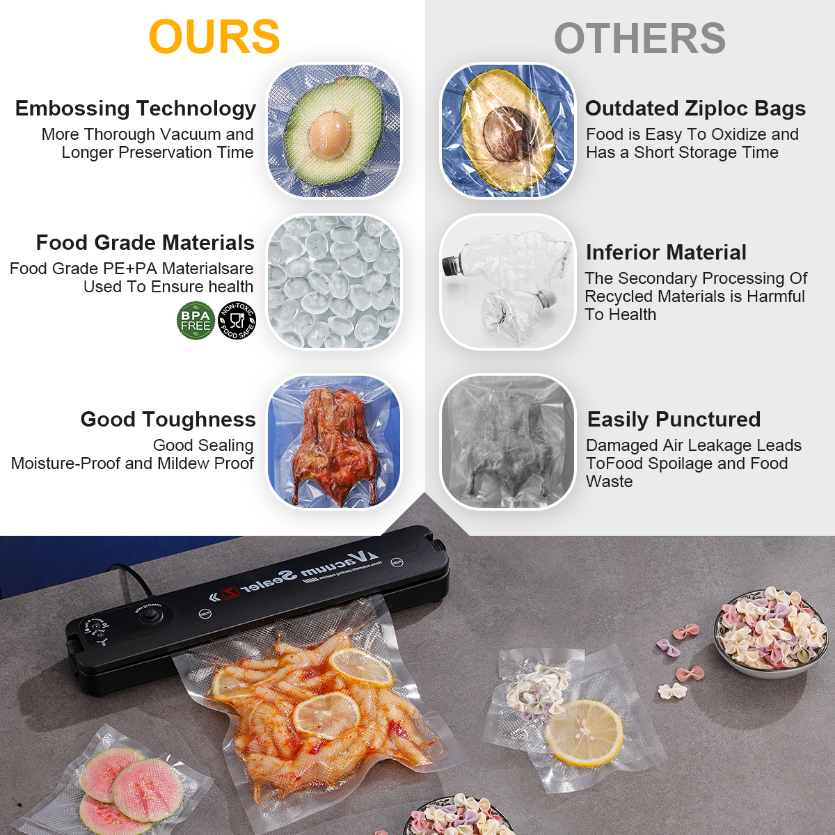 AliExpress 50-Piece Food Vacuum Sealer Bags, view 5