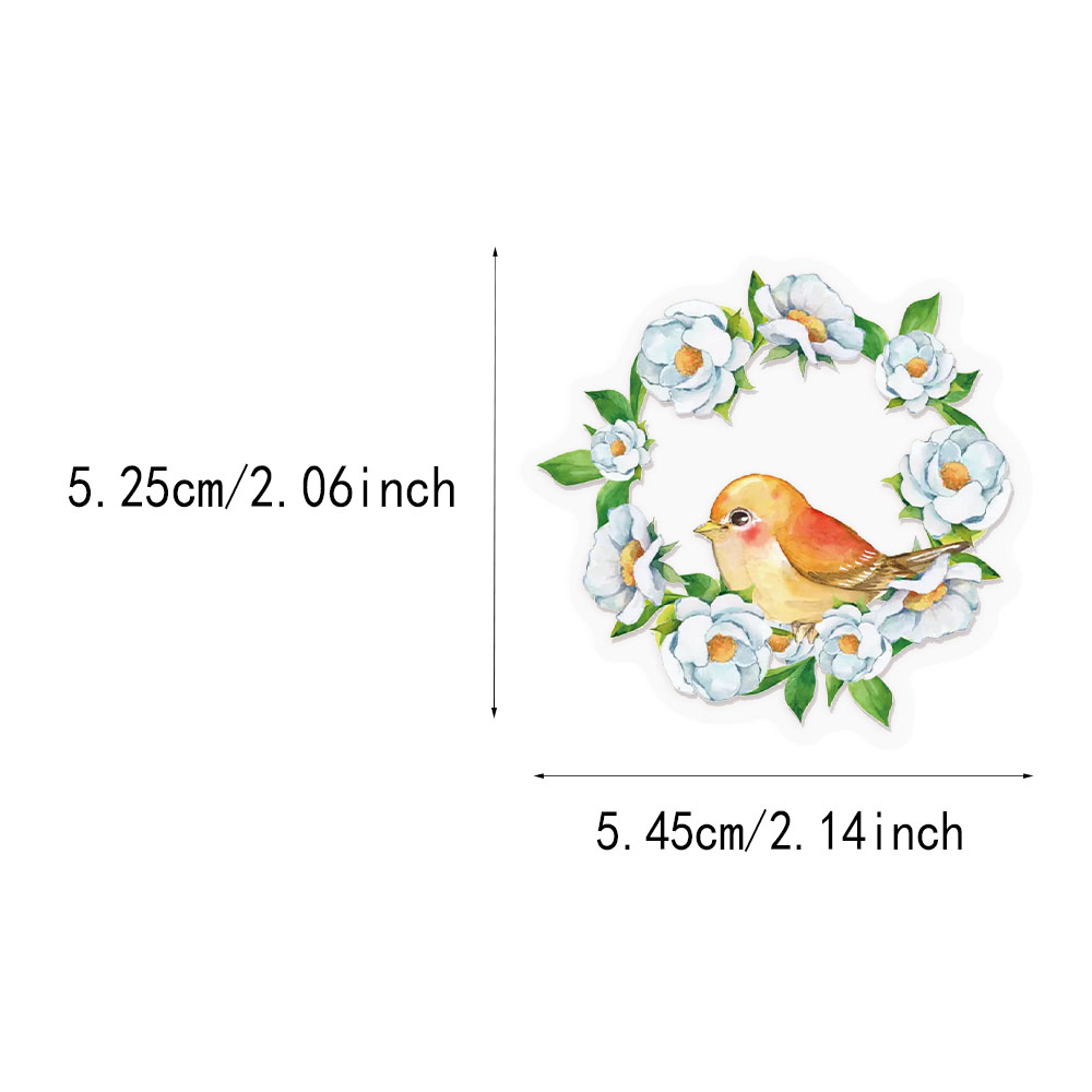 AliExpress 50PCS Water Splash Watercolor Bird Sticker Pack Waterproof Transparent PET Brochure Flower Material Guitar Waterproof Stickers, view 5