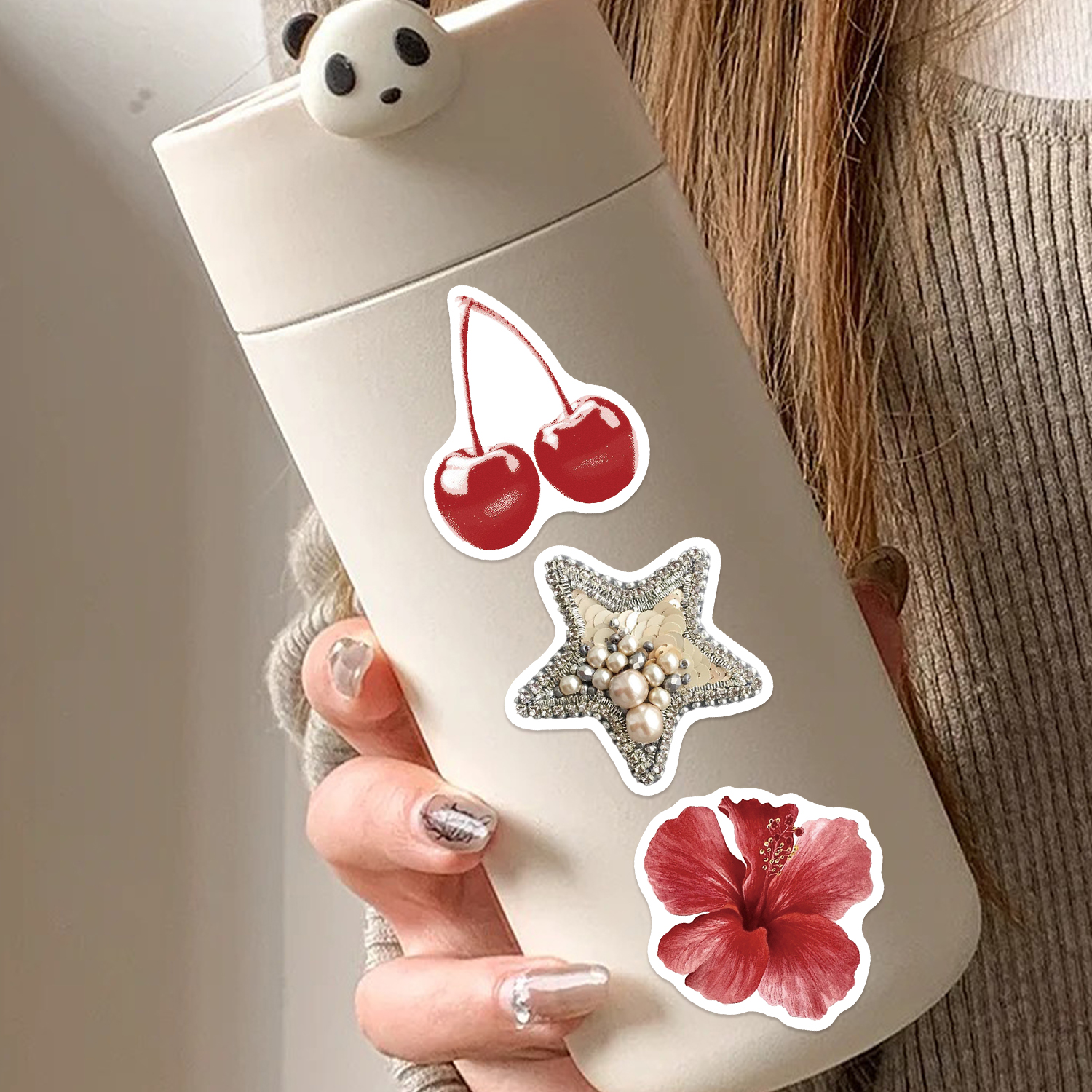 AliExpress 50pcs Y2k Stickers Gold&Red Lucky Girls DIY PVC Stickers Scrapbooking Phone Luggage Skateboard Waterproof Coquette Decals, view 5