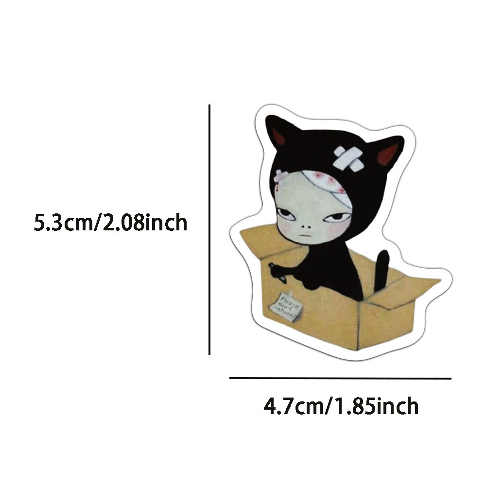 AliExpress 50Pcs Yoshitomo Nara Stickers Cartoon Manga Stickers Scrapbook Mobile Luggage Skateboarding Waterproof Graffiti DIY Stickers, view 4