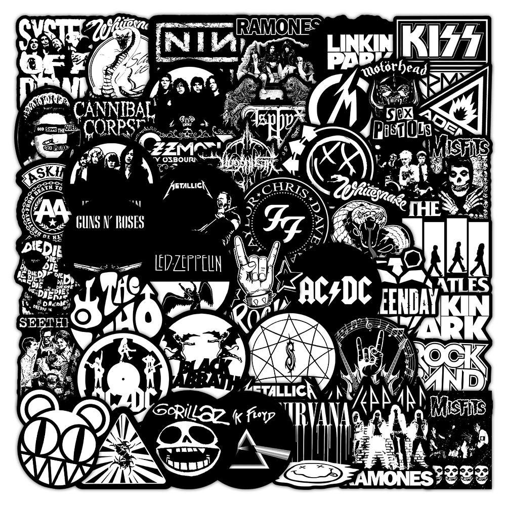 AliExpress 55 Pcs Rock Band Stickers - Cool Music-Themed Decals for Guitars, Luggage, Notebooks & DIY Crafts Giajar Sticker Store