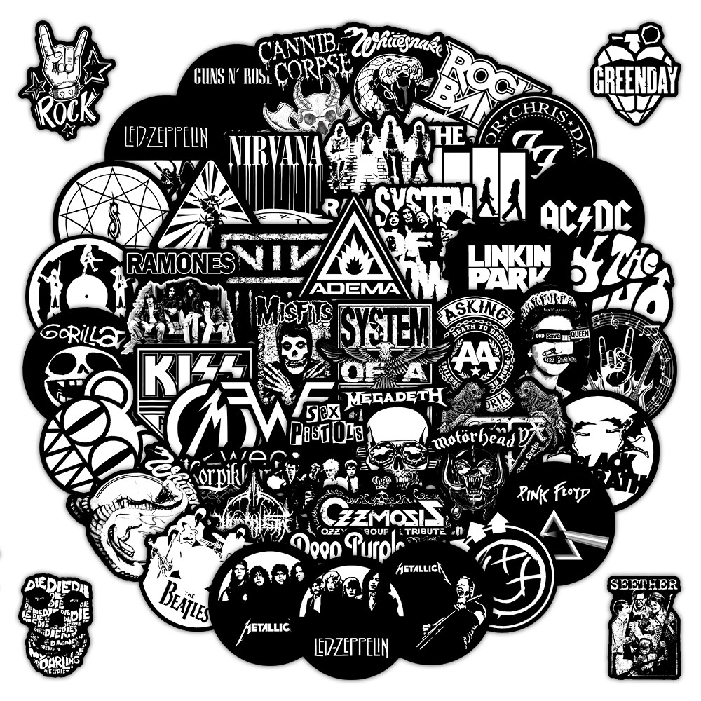AliExpress 55 Pcs Rock Band Stickers - Cool Music-Themed Decals for Guitars, Luggage, Notebooks & DIY Crafts Giajar Sticker Store, view 2