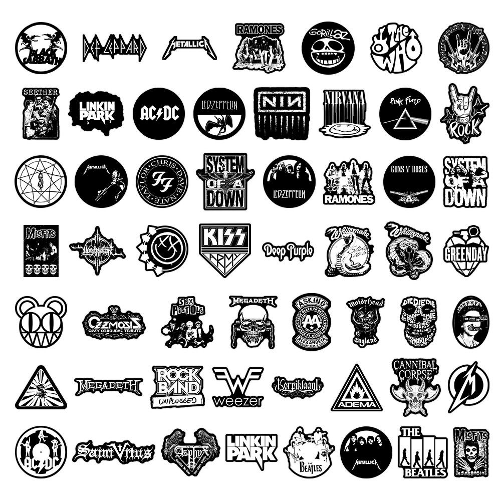 AliExpress 55 Pcs Rock Band Stickers - Cool Music-Themed Decals for Guitars, Luggage, Notebooks & DIY Crafts Giajar Sticker Store, view 3