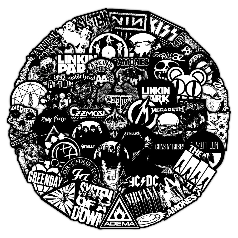 AliExpress 55 Pcs Rock Band Stickers - Cool Music-Themed Decals for Guitars, Luggage, Notebooks & DIY Crafts Giajar Sticker Store, view 4