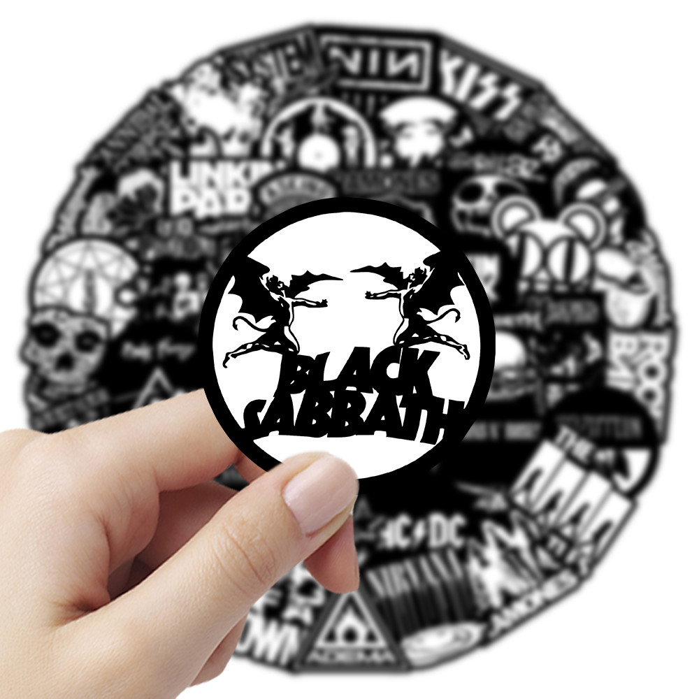 AliExpress 55 Pcs Rock Band Stickers - Cool Music-Themed Decals for Guitars, Luggage, Notebooks & DIY Crafts Giajar Sticker Store, view 6