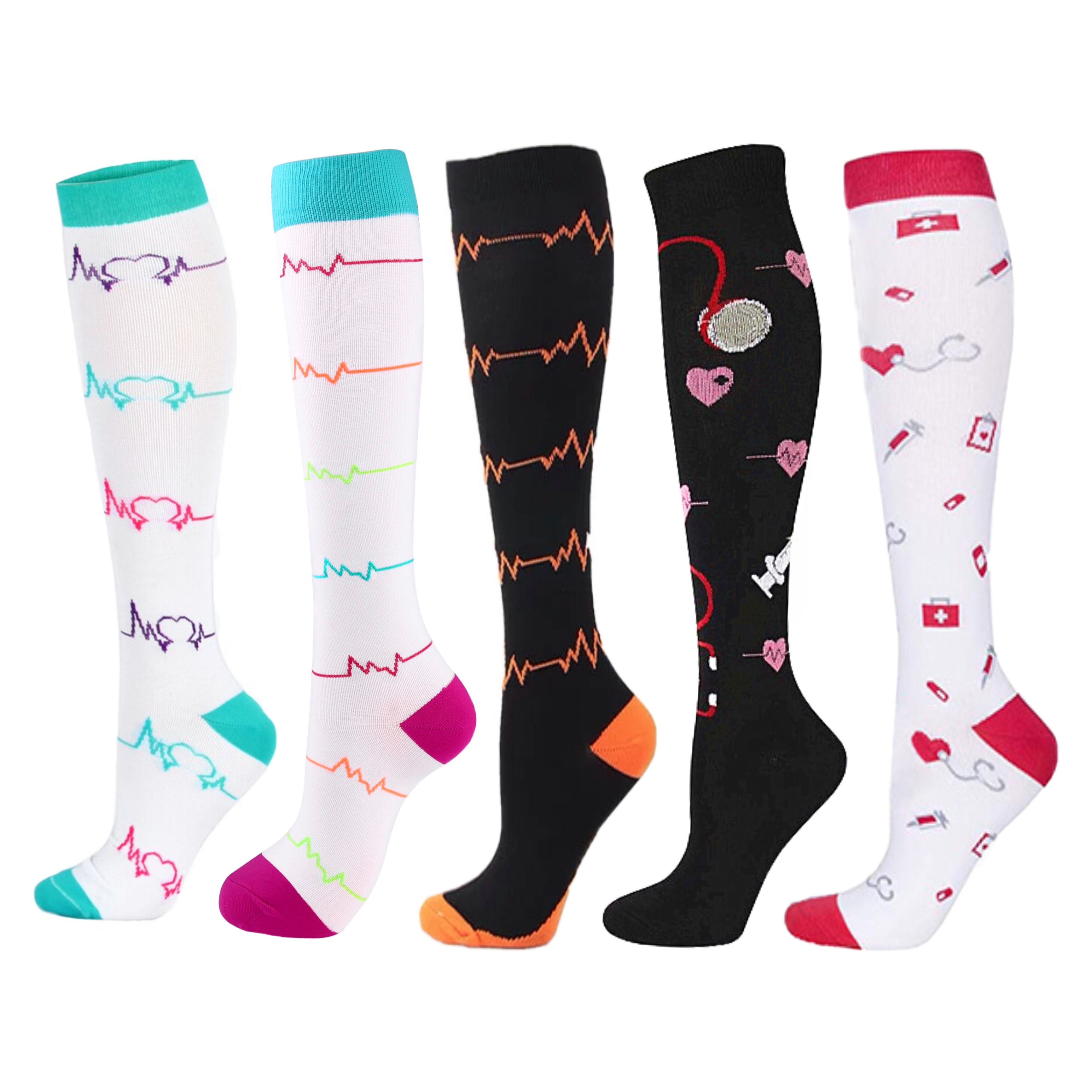AliExpress 58 Style Compression Socks Medical Edema Diabetes Varicose Vein Stockings Graduated Pressure Legging Nursing Knee High Stockings