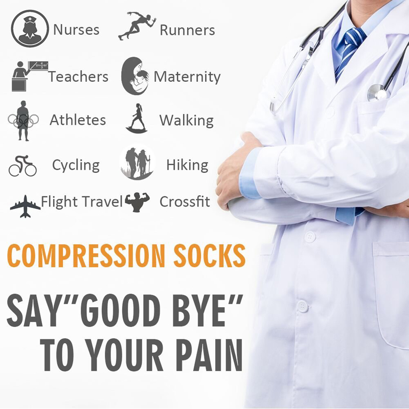 AliExpress 58 Style Compression Socks Medical Edema Diabetes Varicose Vein Stockings Graduated Pressure Legging Nursing Knee High Stockings, view 4