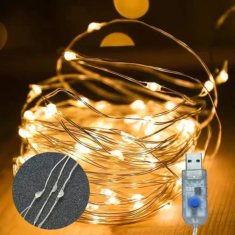 AliExpress USB-Powered Copper Wire LED Fairy String Lights, view 5