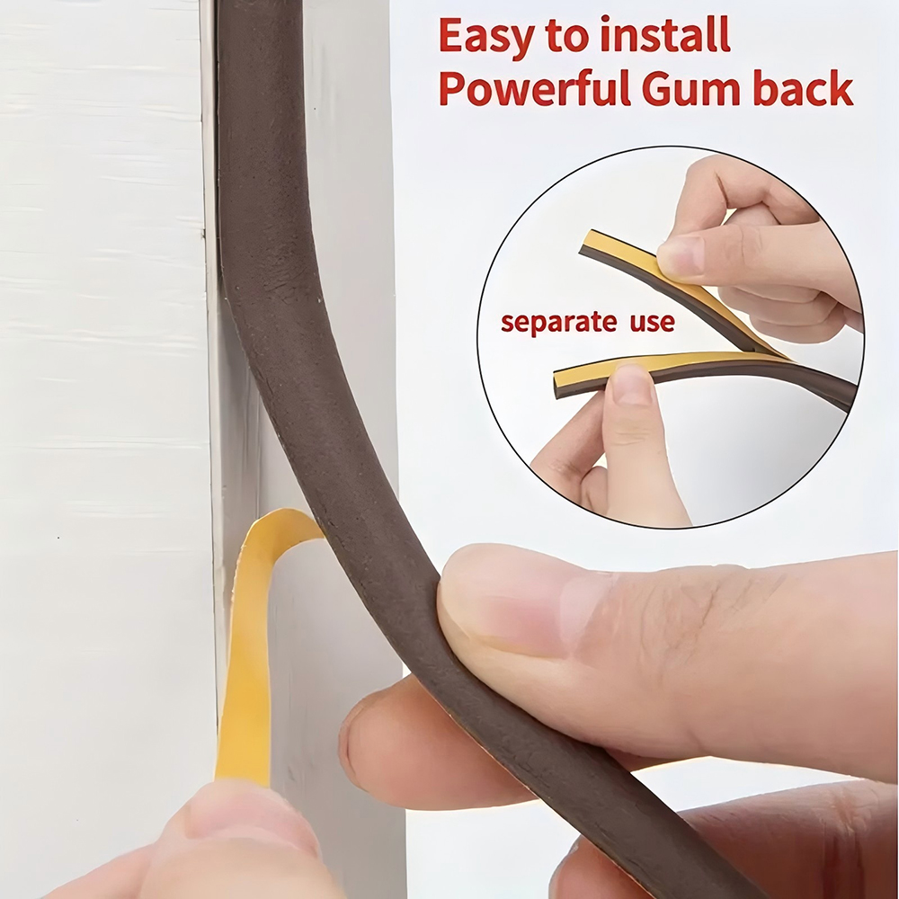AliExpress 5m/10m DIEP Shape Window Seal Strip 4 Colors Self-adhesive Rubber Weather Stripping Door Windproof Insulation Noise Tape, view 2