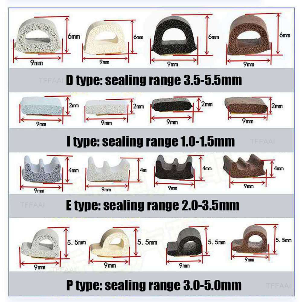 AliExpress 5m/10m Weather Stripping Door Seal Strip Diep Self-adhesive Draft Stopper Tape Window Insulation Noise Rubber Sealing Strip, view 4