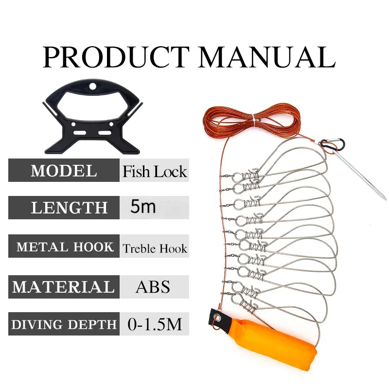 AliExpress 5 m Fish Stringer with Stainless Steel Lock