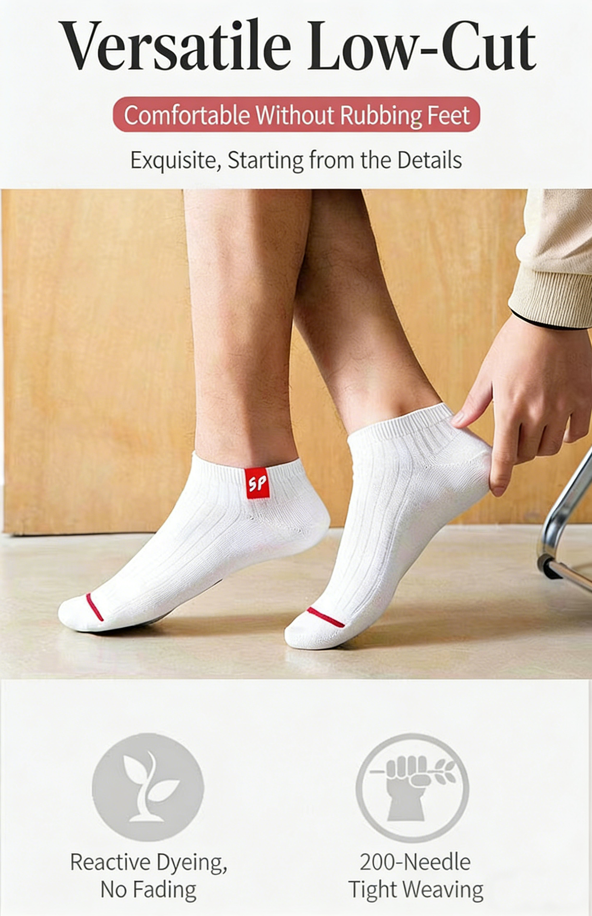 AliExpress 5Pairs 2026 New Ankle Socks, Low Cut, Comfortable, Odor Proof, Sweat Absorbing Sports Socks, Suitable for Spring, Summer, Autumn, view 6