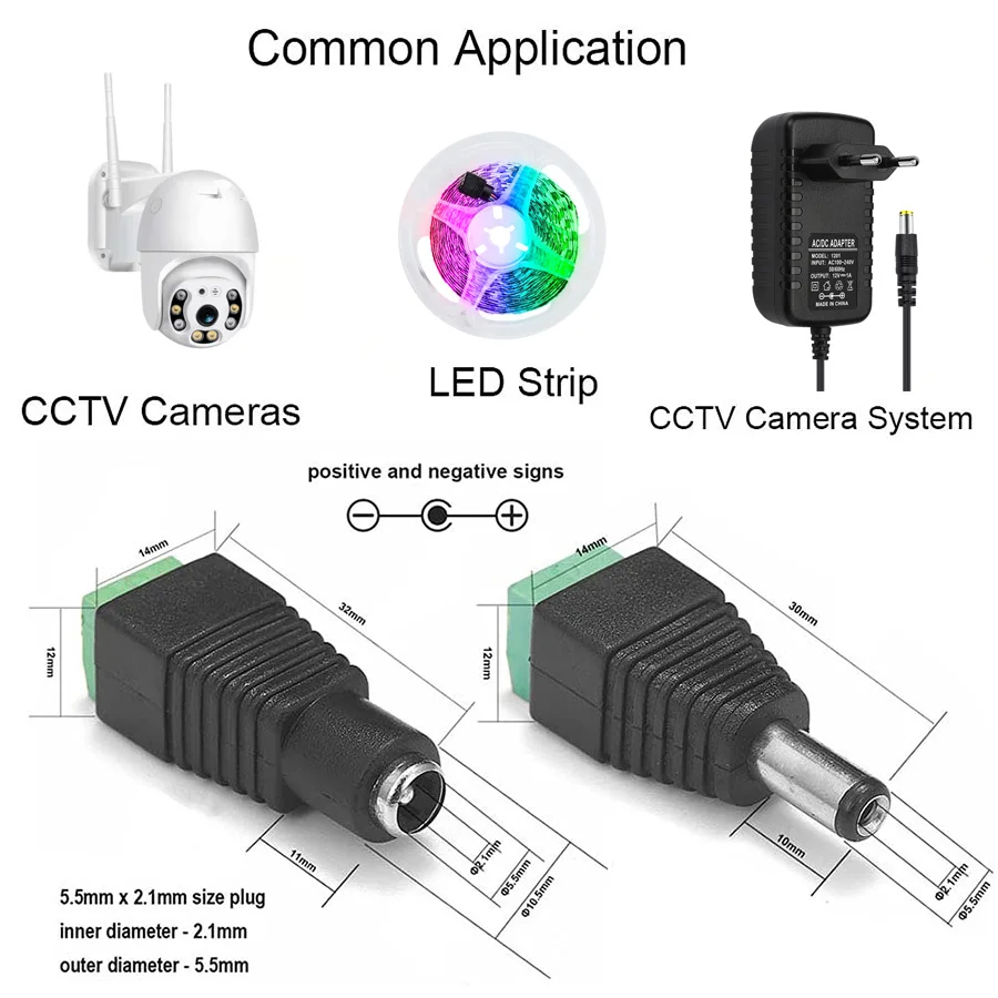 AliExpress DC 12V 5.5x2.1mm Power Connectors (5 Pairs), view 2