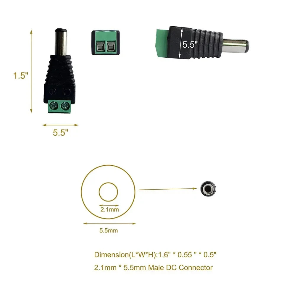 AliExpress DC 12V 5.5x2.1mm Power Connectors (5 Pairs), view 5