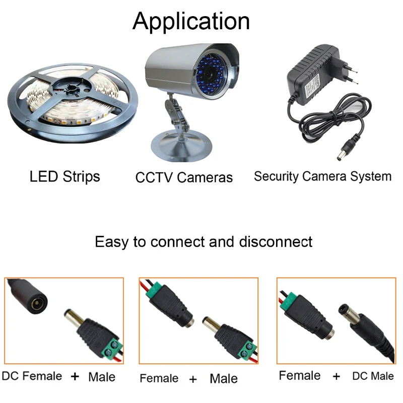 AliExpress 5-Pair 2.1 x 5.5 mm DC 12V Power Connectors, view 6