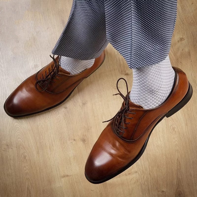 AliExpress 5Pairs/Lot Men's Socks High Quality Bamboo Fiber Business Breathable Deodorizing Socks Men's Casual Socks Large Size EU38-46, view 4